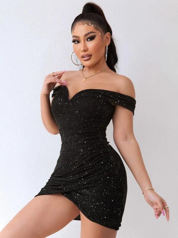 Maxine Off The Shoulder Ruched Sheath Mini Dress - Vestir en Moda