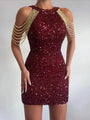 Mina Sequined Chain Beads Bodycon Party Dress - Vestir en Moda