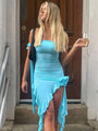 Nellie Sexy Mesh See Through Flower Tube Dress - Vestir en Moda
