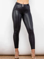Oakley Casual Matte PU Leather Buttoned Long Pants - Vestir en Moda