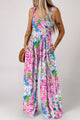 Peyton Casual Floral Smocked Square Neck Jumpsuit with Pockets - Vestir en Moda