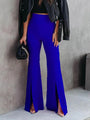 River Solid Colorful Front Slit Flare Leg Pants - Vestir en Moda
