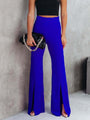 River Solid Colorful Front Slit Flare Leg Pants - Vestir en Moda