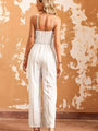 Ruth Casual Striped Sleeveless Tie Front Wide Leg Jumpsuit - Vestir en Moda