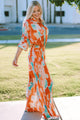 Sarah Casual Collared Neck Tie-Dye Collared Wide Leg Jumpsuit - Vestir en Moda
