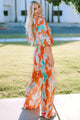 Sarah Casual Collared Neck Tie-Dye Collared Wide Leg Jumpsuit - Vestir en Moda