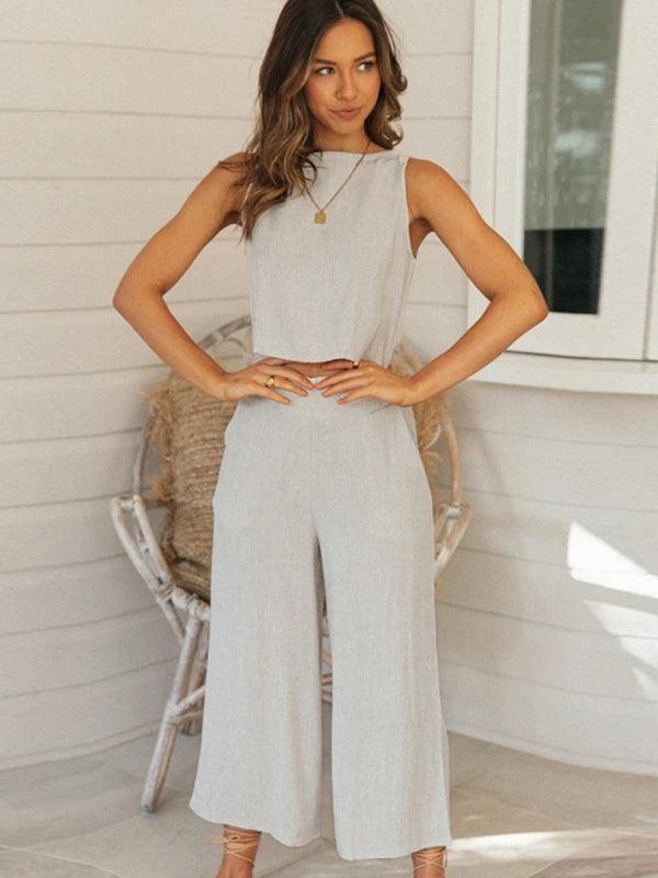 Sophia Women's Solid Color Matching Two pieces sets - Vestir en Moda