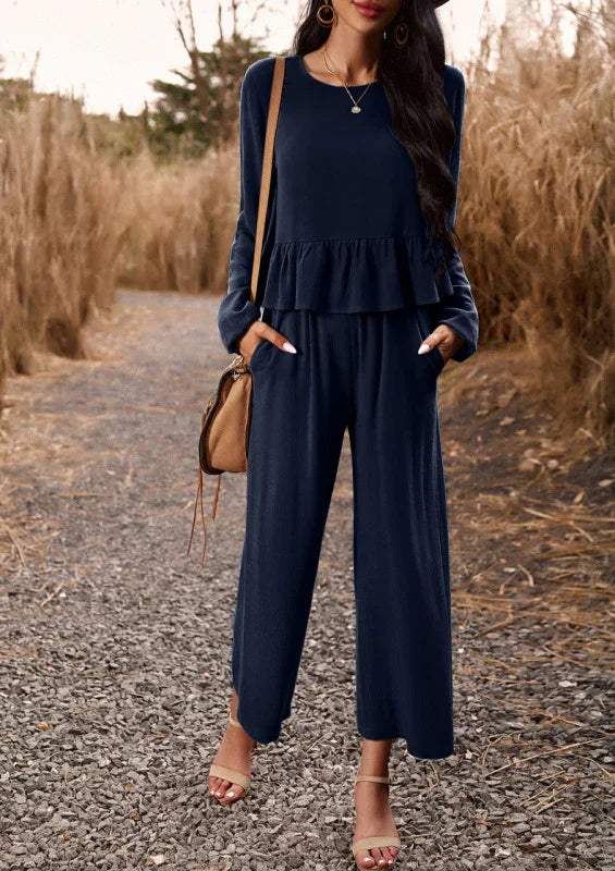 Sophia Temperament casual suit loose Two pieces sets