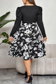 Sylvie Plus Size Round Neck Puff Sleeve Printed Dress - Vestir en Moda