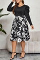 Sylvie Plus Size Round Neck Puff Sleeve Printed Dress - Vestir en Moda