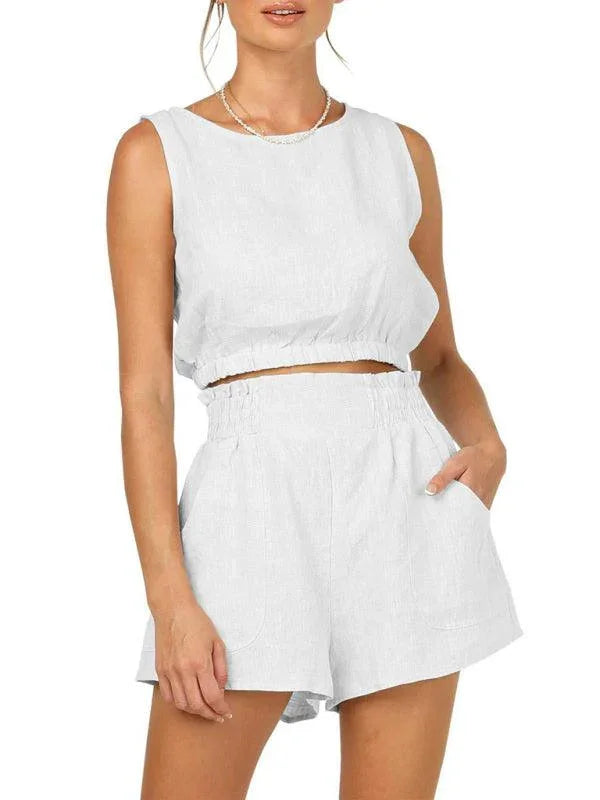 Valentina Women's Solid Color Casual Fashion High Two pieces sets - Vestir en Moda