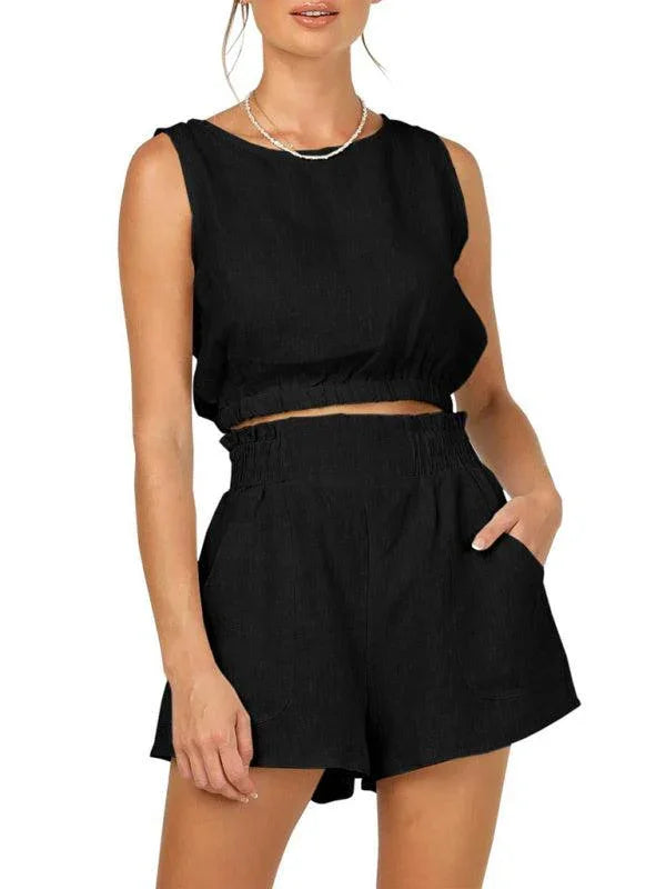 Valentina Women's Solid Color Casual Fashion High Two pieces sets - Vestir en Moda