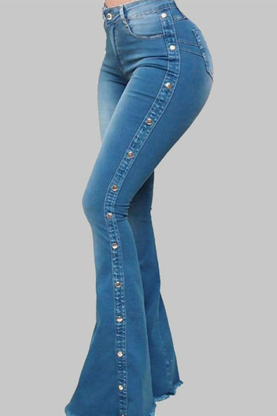 Victoria Berksigh Button Detail Flare Jeans - Vestir en Moda