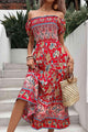 Virginia Floral Off-Shoulder Smocked Midi Dress - Vestir en Moda