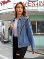 Viviana Studded Fringe Button Down Jeans Jacket - Vestir en Moda