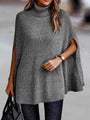 Yahaira Turtleneck Dolman Sleeve Poncho Sweater - Vestir en Moda