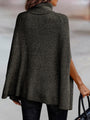 Yahaira Turtleneck Dolman Sleeve Poncho Sweater - Vestir en Moda