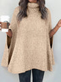 Yahaira Turtleneck Dolman Sleeve Poncho Sweater - Vestir en Moda
