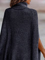 Yahaira Turtleneck Dolman Sleeve Poncho Sweater - Vestir en Moda