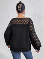 Yelidania Lace Trim Boat Neck Knit Top Sweater - Vestir en Moda
