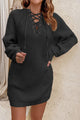 Yohannie Lace-Up Mini Sweater Sexy Dress - Vestir en Moda